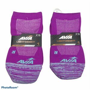 2 Pack Avia Women’s Purple Shoe Size 4-10 Lightweight No Show Socks New